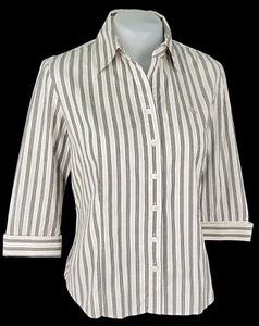 BURBERRY LONDON Womans Grey 3/4 Sleeve EVENING SHIRT Stretch - M - UK12 - £225 - Picture 1 of 16
