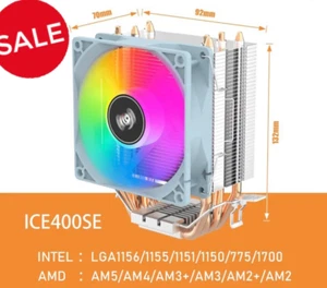 CPU Cooler Cooling Fan Quiet Ventilador 4 Heat Pipes Radiator Intel AMD RGB - Picture 1 of 6