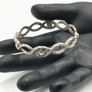 Bracciale Brighton Bracciale Corda Torta Placca Argento Cristallo Bling Boho - Foto 1 di 7