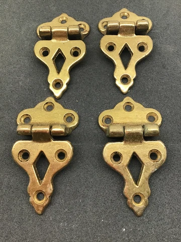 Ice Box Brass Hardware Hinges Handle White Clad Solid Brass with Brass Screws Cover
