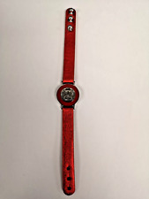 Rustic Cuff Red Metallic Silver Tone Bracelet 8''    J12 G484