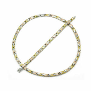 XOXO Hugs & Kisses Necklace Stainless Steel Tri Tone 20" Stampato Bracelet Set