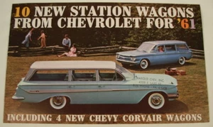 1961 CHEVROLET KOMBI WERBUNG VERKAUFSPROSPEKT - Bild 1 von 3