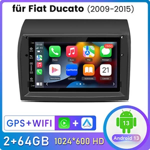 Für Fiat Ducato 2006-2023 Android 13 Autoradio Navi GPS Wifi BT FM RDS 64GB DAB+ - Bild 1 von 10