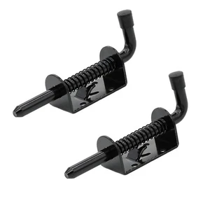 5 Inch Spring Loaded Latch Bolt Heavy Duty Pin Door Lock 1/2 Inch Pin Shed 2 Bla - Picture 1 of 8