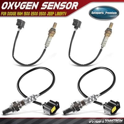 Sensor de oxígeno O2 aguas arriba y aguas abajo 4 piezas para Dodge Ram 1500 2500 3500 Jeep Liberty Foto 1 de 4
