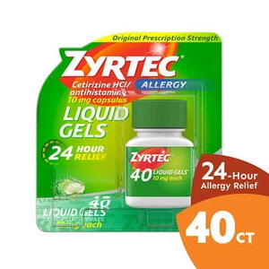 Zyrtec 24 Hour Allergy Relief Antihistamine Liquid Gels, 40 Ct - Picture 1 of 11