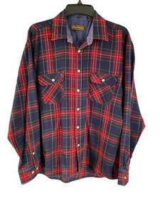 VINTAGE 70'S ELEVEN SIXTY SIX MEN'S PLAID BUTTON DOWN LONG SLEEVE PLAID SHIRT SZ - Picture 1 of 8