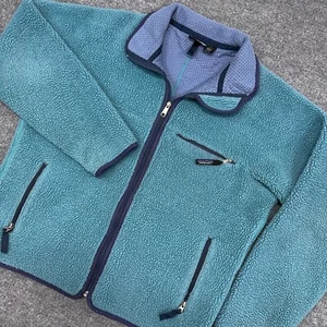 Pile Patagonia Vintage anni 90 Retrò X Deep Pile Blu Teal Made In USA Tg L *LEGGI - Foto 1 di 13