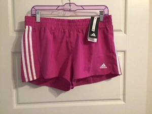 Adidas pantaloncino donna Pacer 3 strisce tessuto taglia grande rosa IB8697 - Foto 1 di 2