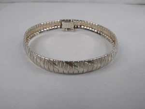 "Brazalete Omega 8"" de plata de ley con corte de diamante de 9,4 mm 18,8 g" - Imagen 1 de 6