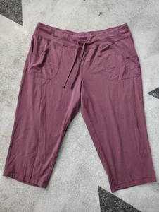 Mauve Pink Capri Knit Lounge Pants Workout Women's Size XXXL (22) NEW no tags - Picture 1 of 6