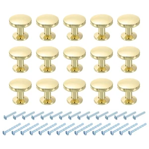 15 piezas perillas de gabinete redondas, manijas de gabinete de 1,2" x 1,1", dorado - Imagen 1 de 6