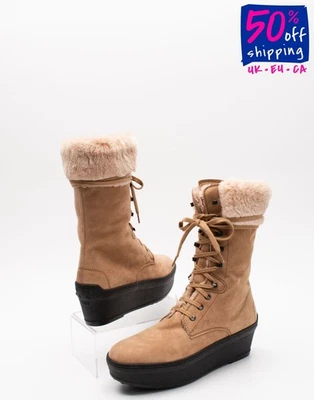 RRP€900 TOD'S Leather Ankle Boots US7.5 UK4.5 EU37.5 Beaver Fur Made in Italy - Image 1 of 4