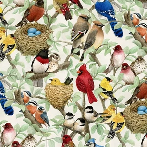 Beautiful Birds Cream by Elizabeths Studio, 44" fabric, 4320E-CRM, cotton - Picture 1 of 1