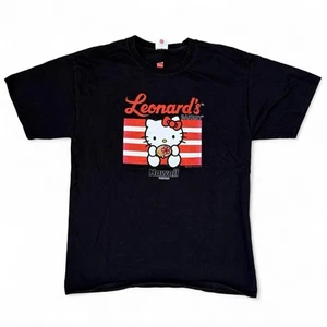 T-shirt Sanrio Hello Kitty Hawaii Leonards Bakery nera da donna taglia media maglietta - Foto 1 di 4