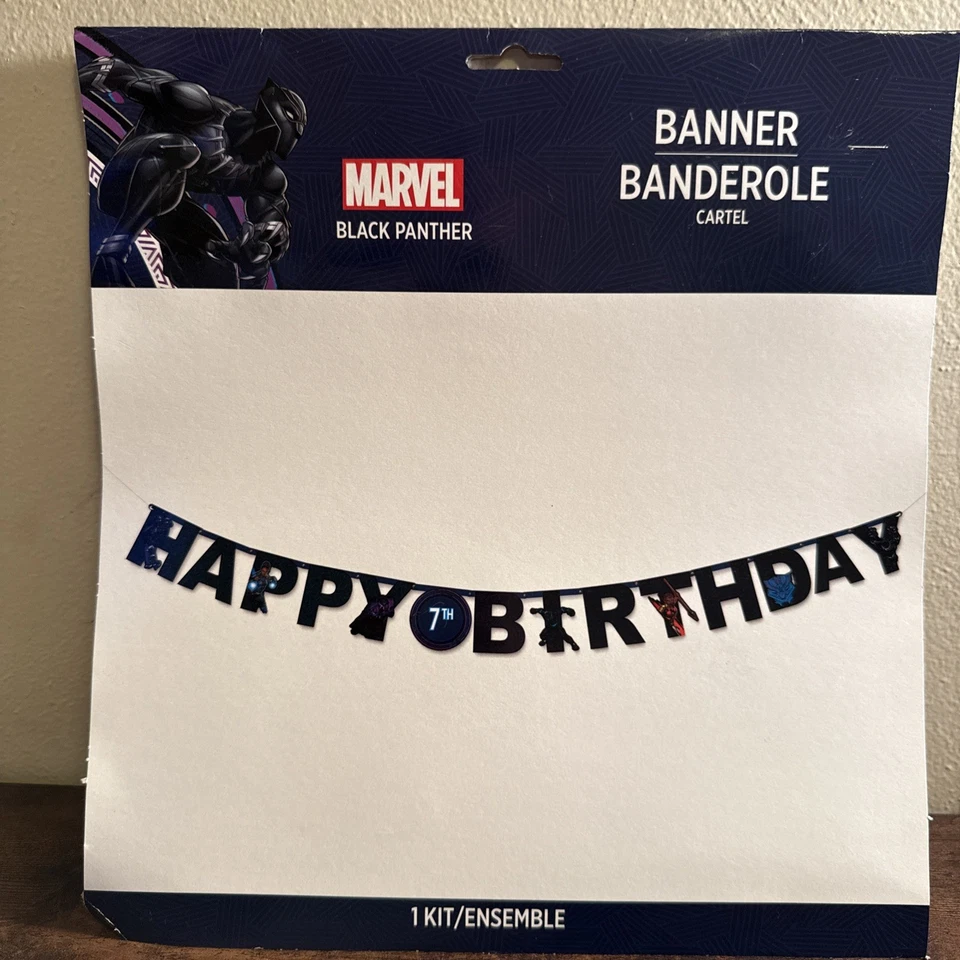 Marvel Black Panther Add-an-Age Birthday Banner - 24 Pieces