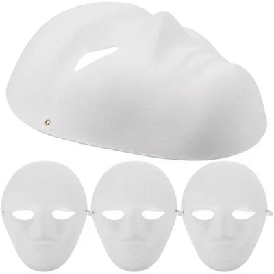  4 Pcs Mask Halloween Diy Hand Painted Plain White Mardi Gras Hand-painted Masks - Bild 1 von 4