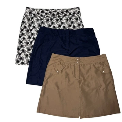Lot of 3 Women’s Skorts Size 6 IZOD PerformX Khaki Navy Print Golf Tennis Casual - Image 1 of 4