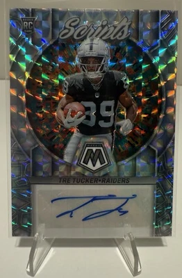 2023 Panini Mosaic Tre Tucker Rookie Scripts Auto RC Raiders - Image 1 of 2