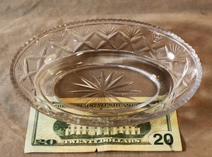 Irish Georgian Period 7.5"x5.25" Strawberry & Fan Cut Crystal Epergne Tray c1825 - Picture 1 of 6