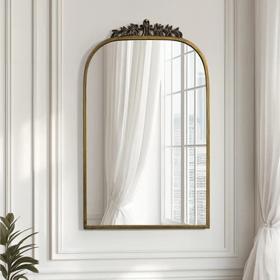 Grand Miroir Mural - Miroir Doré Mural Style Baroque Ancien 49,5 x 70 x 2,8 cm - Photo 1/4