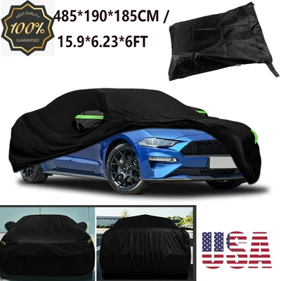 For Ford Black Car Full Cover Waterproof UV Snow Dust Rain Resistant Protection Foto 1 de 4