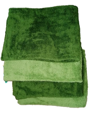 4 teiliges Set Handtuch Badetuch Saunatuch in grün 2 Farben je 50 x 100 cm - Bild 1 von 4