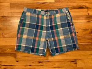 NEW $60 Crown & Ivy Motion Flex Blue Plaid Casual Golf Shorts Men’s Size 38 NWT - Picture 1 of 12