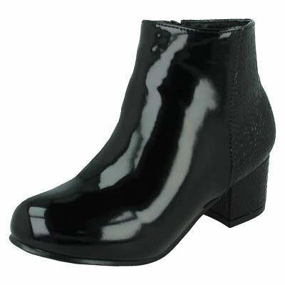 Niña Spot On Botines Tacón - Negro / Serpiente: H5R090 - Imagen 1 de 4