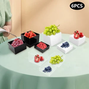 6 Stück Acryl Display Riser Acryl Boxen Acryl Display Nesting Cubes Schwarz - Bild 1 von 21