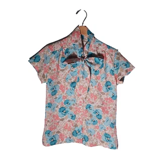 Blusa vintage con botones para mujer 12 florales Cottagecore años 70/80 femenina clásica - Imagen 1 de 8