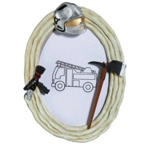 Feuerwehr Bilderrahmen Feuerwehrschlauch, Helm und Axt - Picture 1 of 1