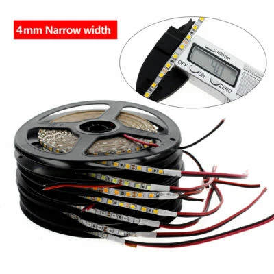 4mm Narrow Width DC12V LED Strip 2835 120led/m 5m Flexible Strip No-waterproof - Image 1 of 4