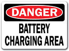 Danger Sign - Battery Charging Area - 10&quot; x 14&quot; OSHA Safety Sign