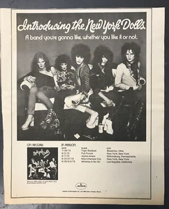 NEW YORK DOLLS-NEW YORK DOLLS FULL PAGE PROMO AD-VINTAGE NEWSPAPER - Picture 1 of 2