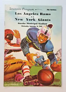 1949 9/14 NY Giants vs. Los Angeles Rams Football Program Omaha Municipal - Picture 1 of 2