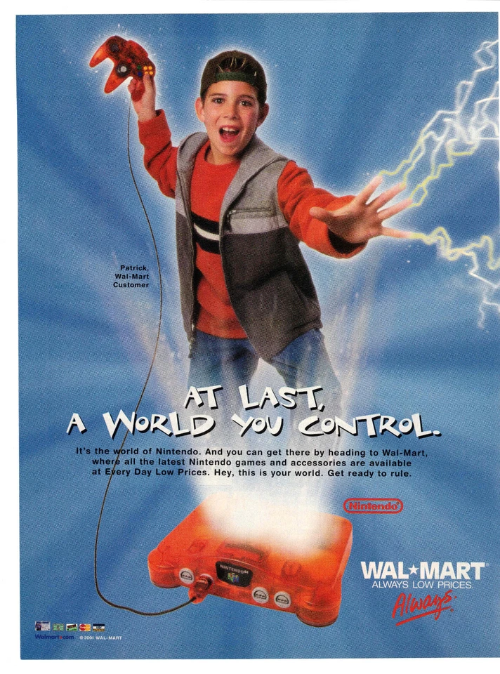 2001 Walmart Nintendo 64 N64 Video Game System print ad Vintage Original - Image 1 of 1