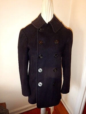 Vintage  1940's WWII US NAVY PEA COAT Naval Clothing  Heavy Wool  40 - Image 1 of 4
