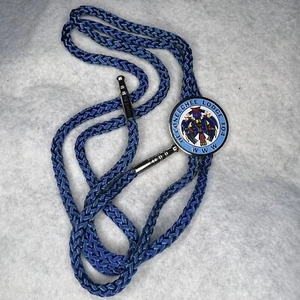 BSA Occoneechee Lodge 104 WWW Bolo Tie w/ Blue String Silver Tips BT-283 - Picture 1 of 5