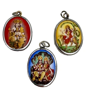Lote Colgante Collar Amuleto Hindú De Colección Señor Vishnu Lakshmi Durga Brahma Diety - Imagen 1 de 5