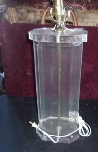 Clear Acrylic ART DECO Table Lamp Modern 20" Tall 8" WIDE VERY NEW NEVER USED - Picture 1 of 3