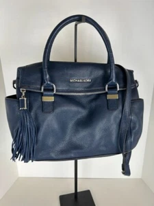 BORSA A TRACOLLA MICHAEL KORS WESTON MIDNIGHT BLU IN PELLE CONVERTIBILE X - Foto 1 di 15