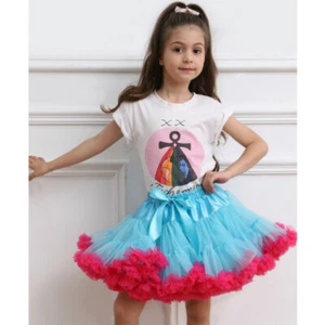 Girl Lolita Tutu Skirt Bicolor Crinoline Underskirt Princess Fairy Cosplay Skirt - Picture 1 of 15