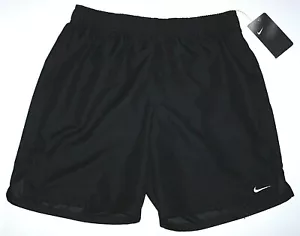 Nike Solid Lap Volley Woven Shorts Swim Trunk 7" Short NESSA559 Black New Men - Picture 1 of 7