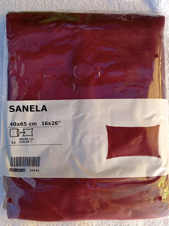 Ikea SANELA Cushion Cover 16" x 26" Velvet Cotton Dark Red NEW MANY AVAILABLE  - Image 1 of 1