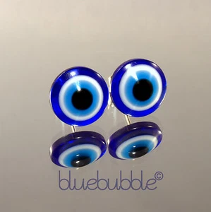 FUNKY HAMSA GLAS EVIL EYE KUGEL OHRRINGE KITSCH NEUHEIT FUN PUNK ROCK GOTH EMO 8 - Bild 1 von 2