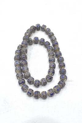 Abalorio chino esmalte azul cobalto púrpura Foto 1 de 3