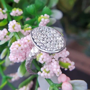 925 Sterling Silber Ring weißer Saphir oval Größe 6,25 - Bild 1 von 7