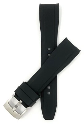 Bandini Curved End Silicone Watch Band, FKM Rubber Strap for Seiko Rolex Omega - Image 1 of 4